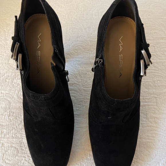 Via Spiga Black Suede Booties - Picture 3 of 6